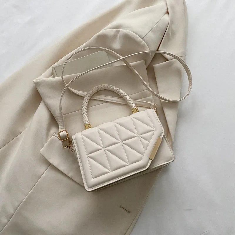 Chic 2024 Plaid PU Leather Shoulder Bag - Trendy Crossbody Handbag for Women