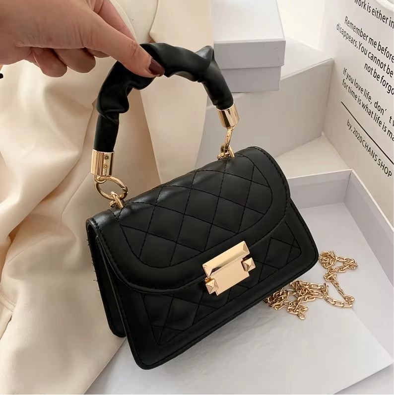 Chic 2023 Korean Fashion Women's Small Square Chain Crossbody Handbag