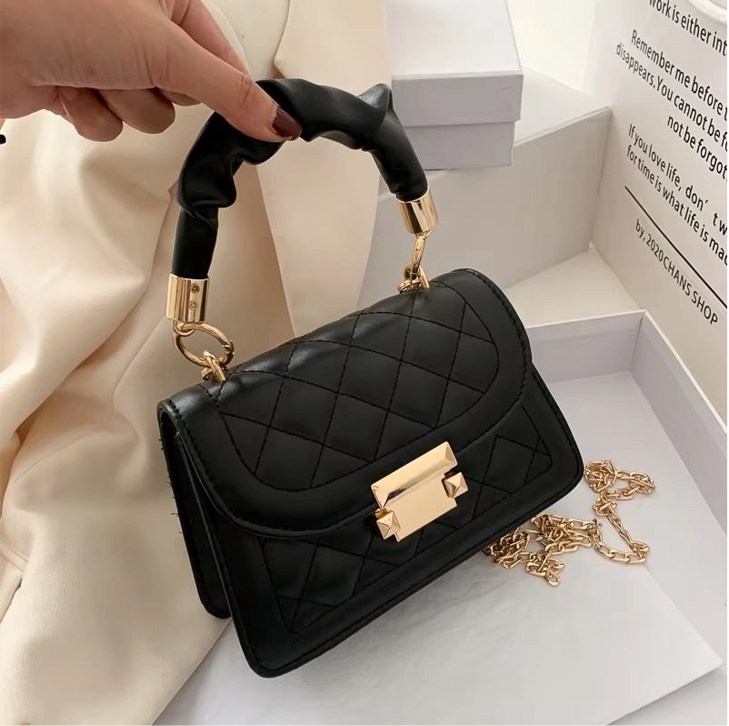Chic 2023 Korean Fashion Women's Small Square Chain Crossbody Handbag