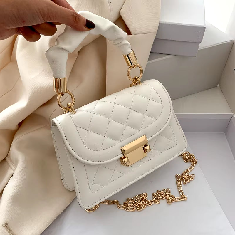 Chic 2023 Korean Fashion Women's Small Square Chain Crossbody Handbag