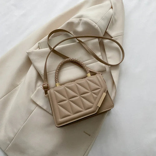 Chic 2024 Plaid PU Leather Shoulder Bag - Trendy Crossbody Handbag for Women