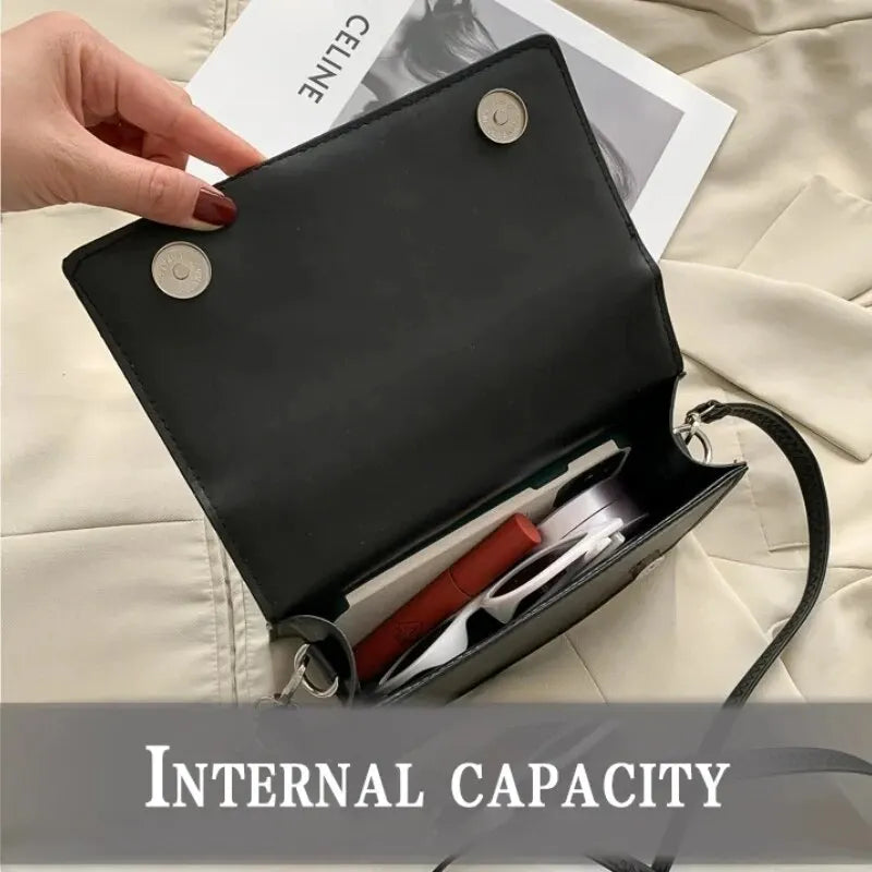 Chic Designer Small PU Leather Crossbody Bag for Women - Trendy Classic Shoulder Handbag