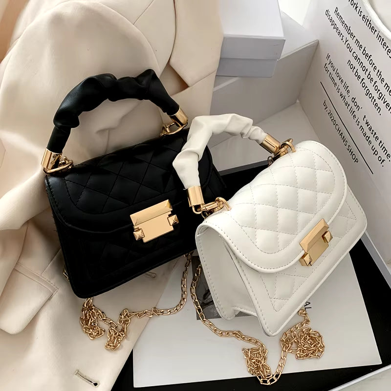 Chic 2023 Korean Fashion Women's Small Square Chain Crossbody Handbag