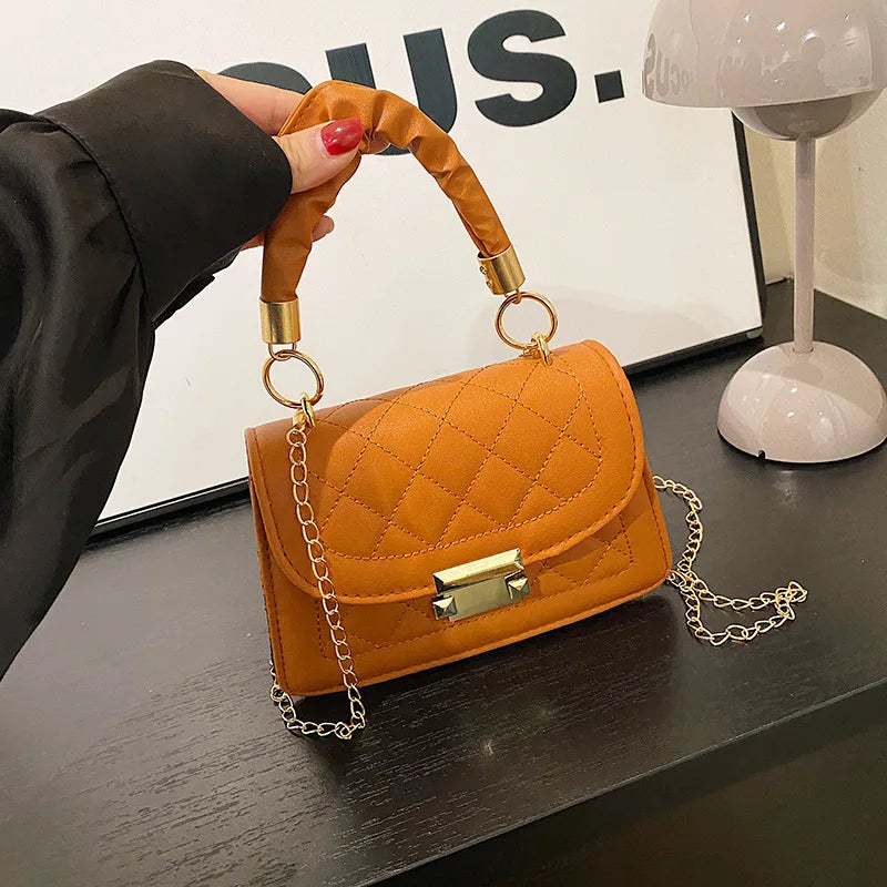 Chic 2023 Korean Fashion Women's Small Square Chain Crossbody Handbag