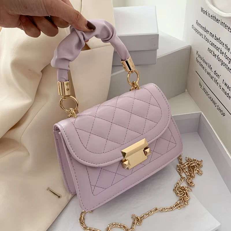 Chic 2023 Korean Fashion Women's Small Square Chain Crossbody Handbag