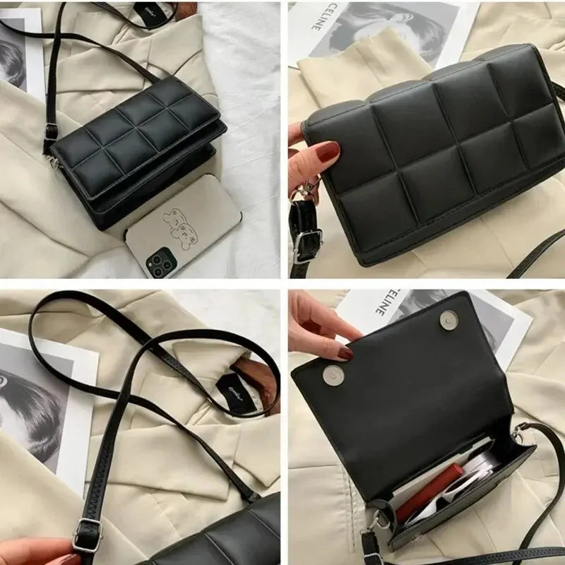 Chic Designer Small PU Leather Crossbody Bag for Women - Trendy Classic Shoulder Handbag