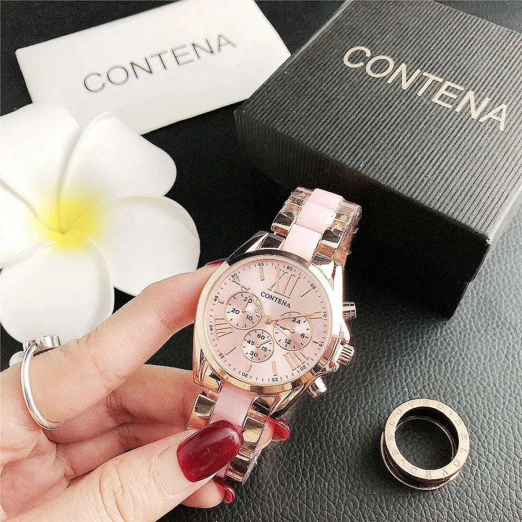 Elegant Women's Luxury Quartz Watch with Creative Steel Bracelet - Fashionable Timepiece for Any Occasion