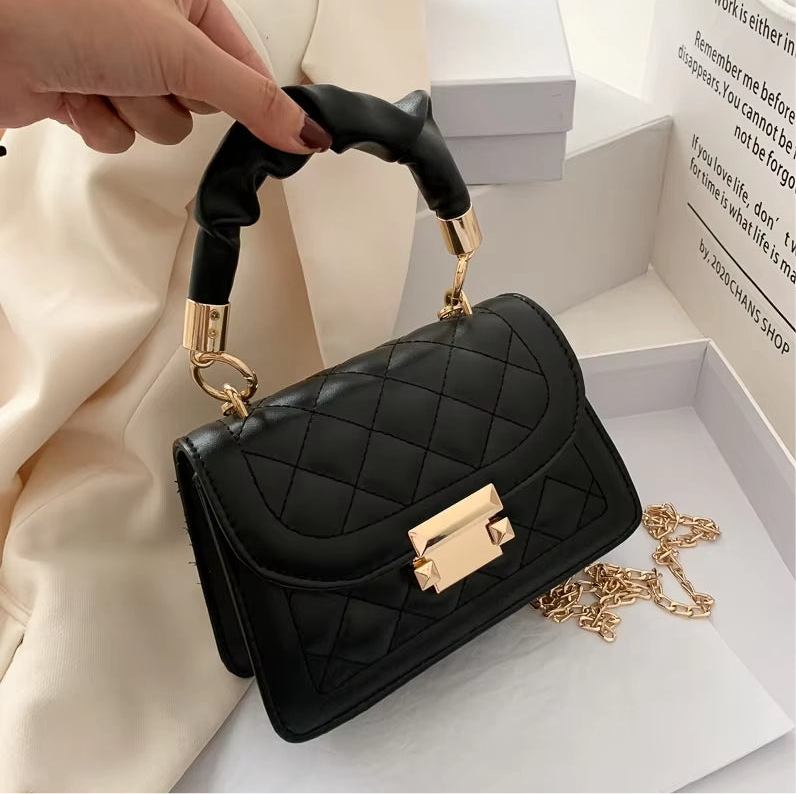 Chic 2023 Korean Fashion Women's Small Square Chain Crossbody Handbag