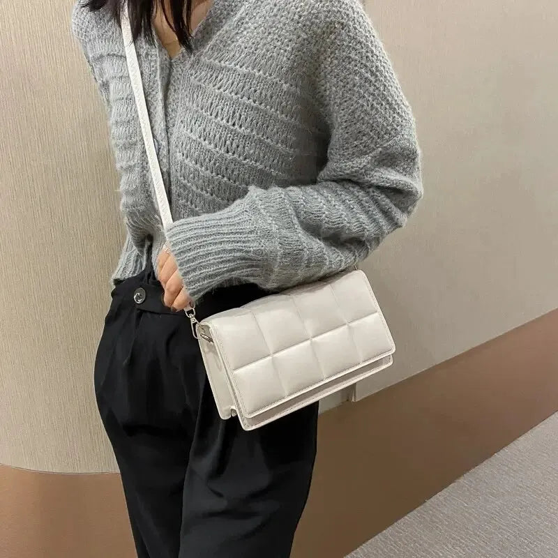 Chic Designer Small PU Leather Crossbody Bag for Women - Trendy Classic Shoulder Handbag