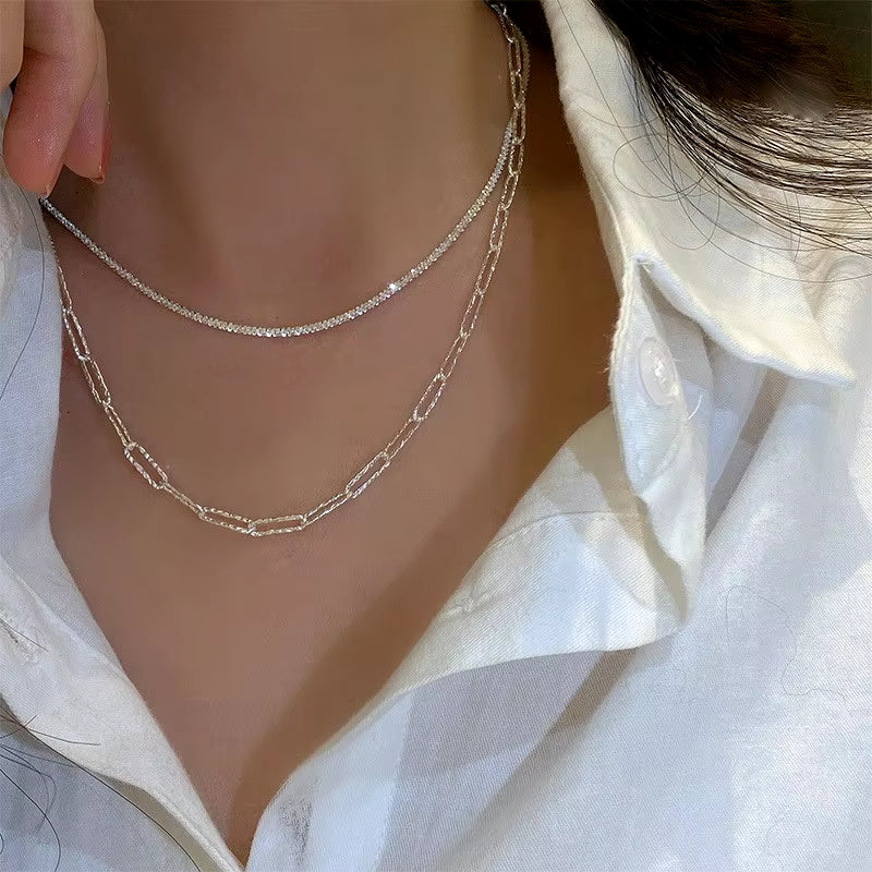 Trendy Silver Sparkling Choker Necklace for Women - Perfect for Weddings and Parties!