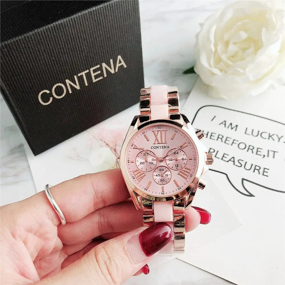 Elegant Women's Luxury Quartz Watch with Creative Steel Bracelet - Fashionable Timepiece for Any Occasion