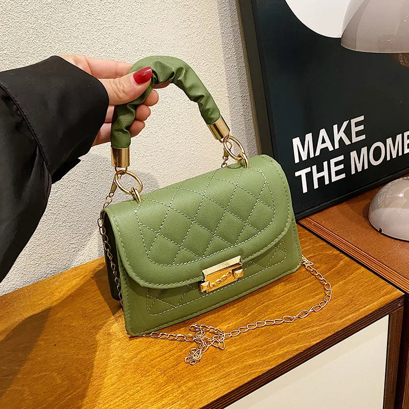 Chic 2023 Korean Fashion Women's Small Square Chain Crossbody Handbag