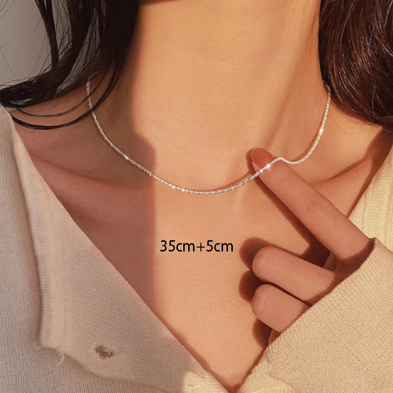 Trendy Silver Sparkling Choker Necklace for Women - Perfect for Weddings and Parties!